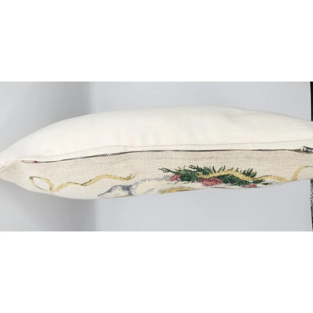 Vintage Needlepoint Christmas Santa Pillow Cover With Zipper 16
